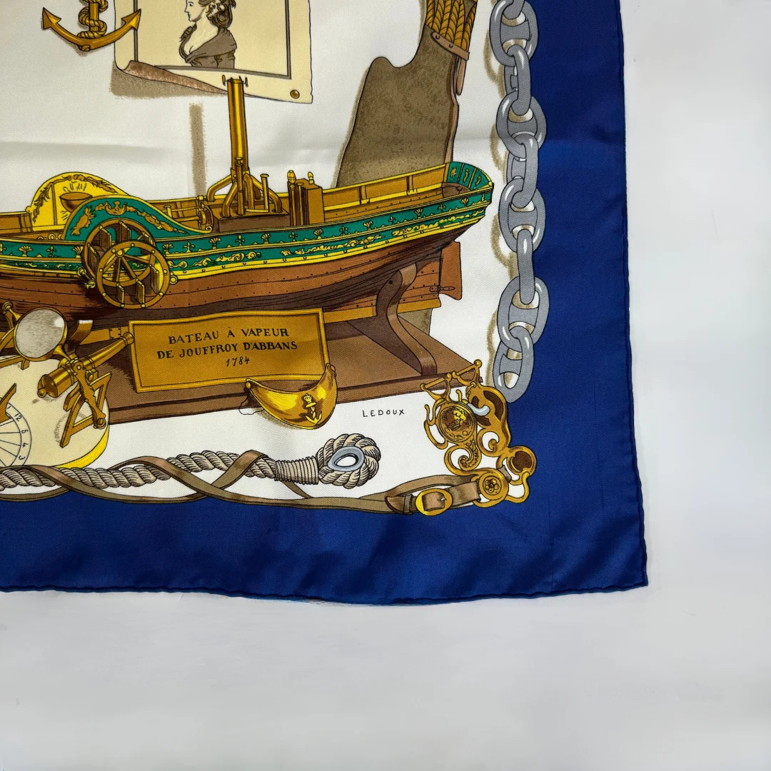 Hermes scarf on white background