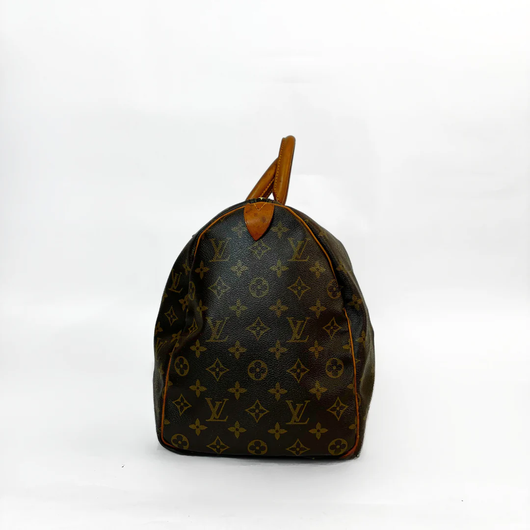 Louis Vuitton monogram handbag on a white background