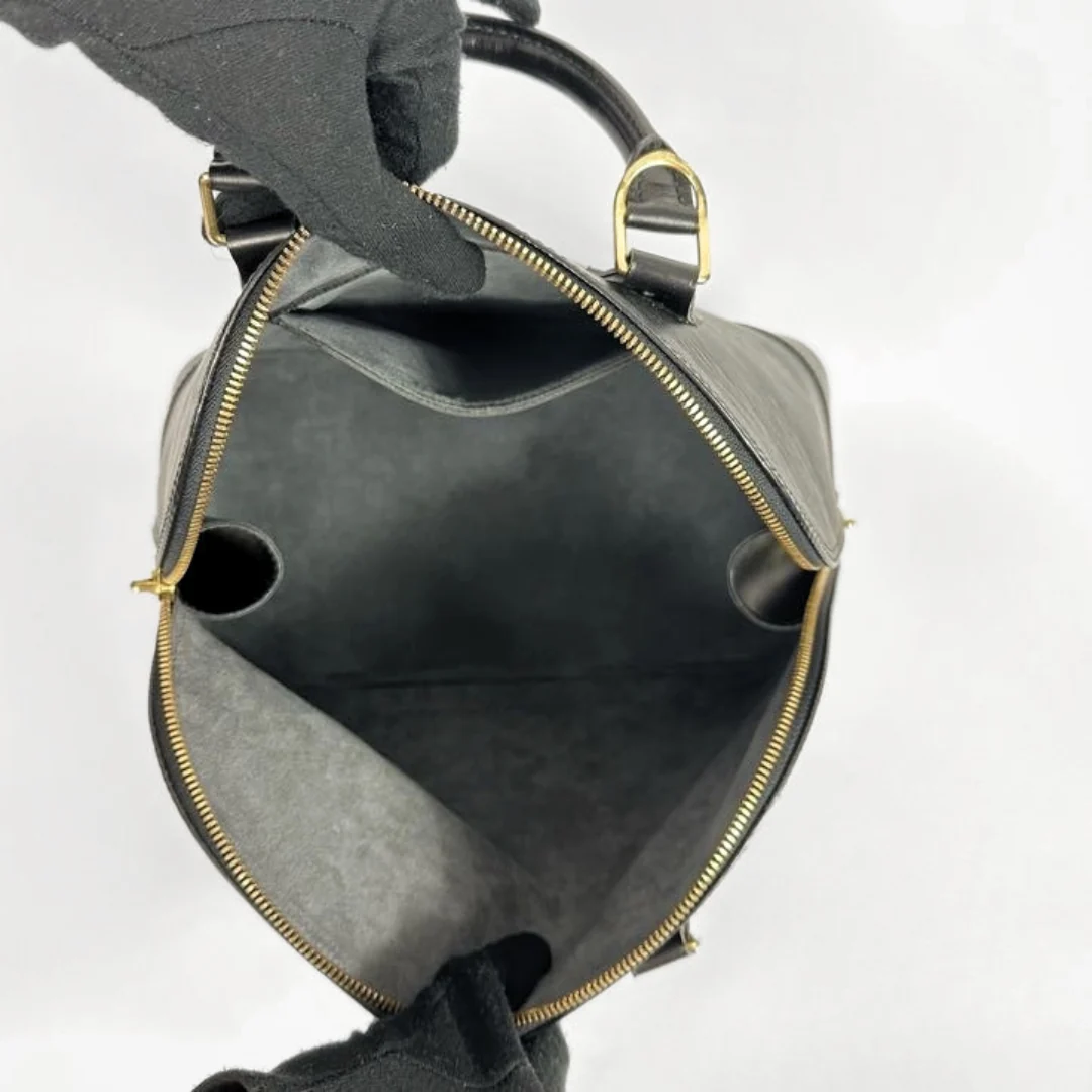 Louis Vuitton Alma in Black Epi Leather on a white
