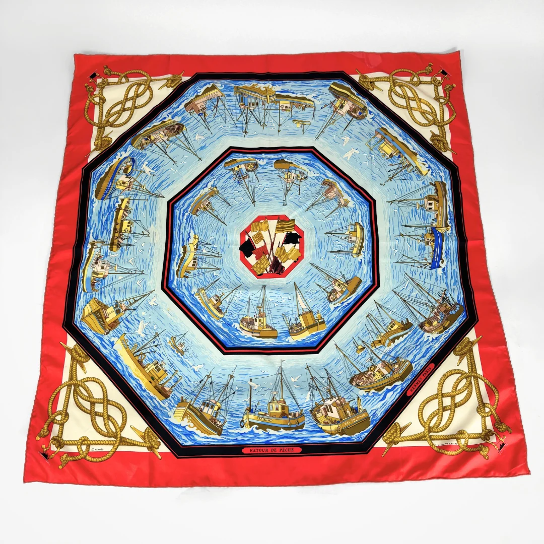 Hermès Scarf Silk on a white background