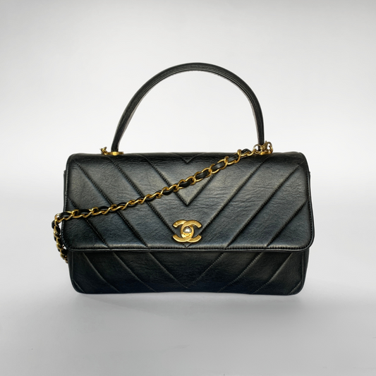 Chanel LS: Chanel Coco Top Handle Bag Chevron Lambskin Leather - Crossbody bags - Etoile Luxury Vintage