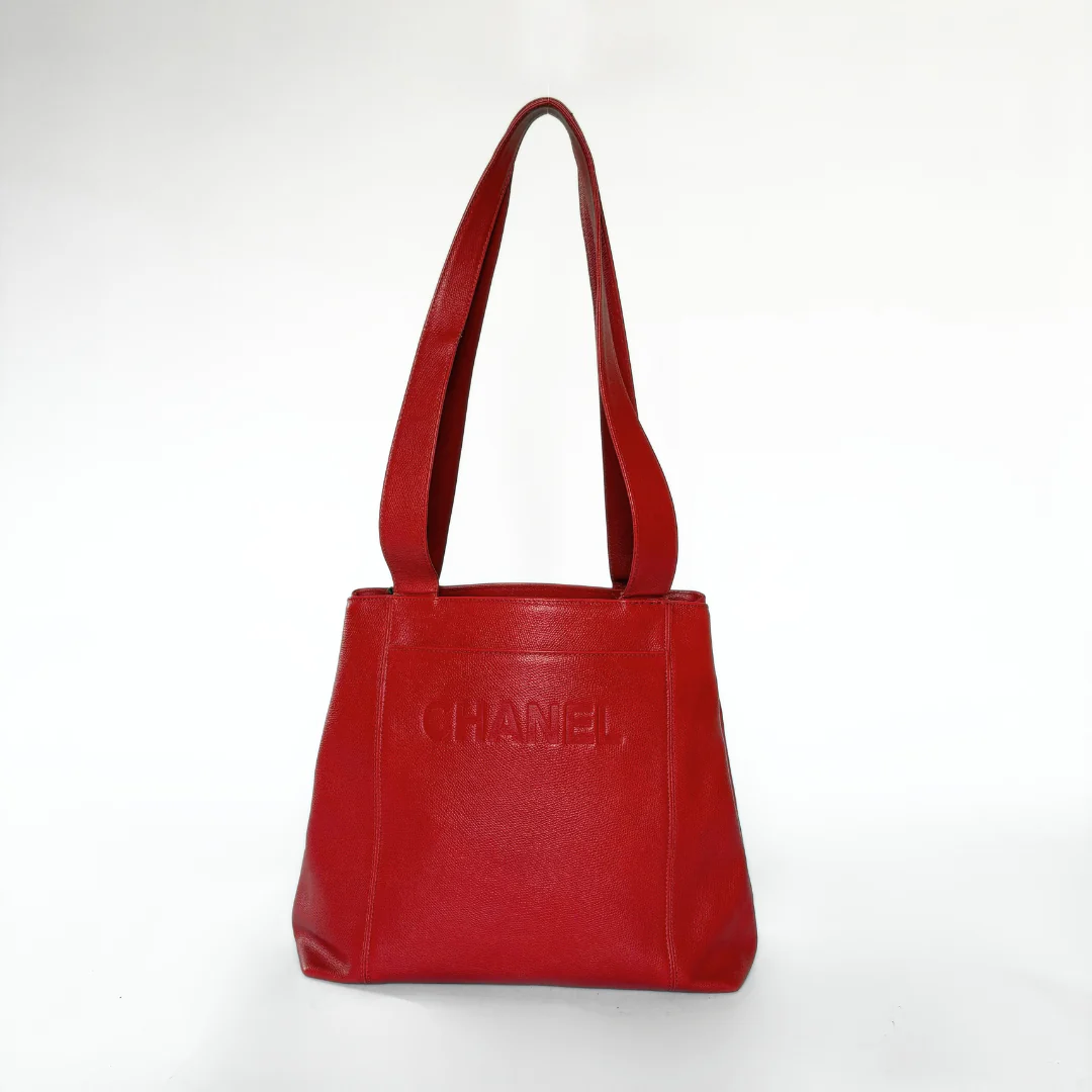 Chanel Chanel Big Shopper Red Leather - Shoulder bags - Etoile Luxury Vintage