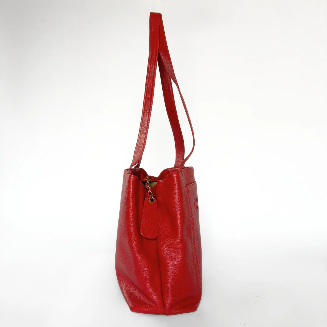 Chanel Chanel Big Shopper Red Leather - Shoulder bags - Etoile Luxury Vintage