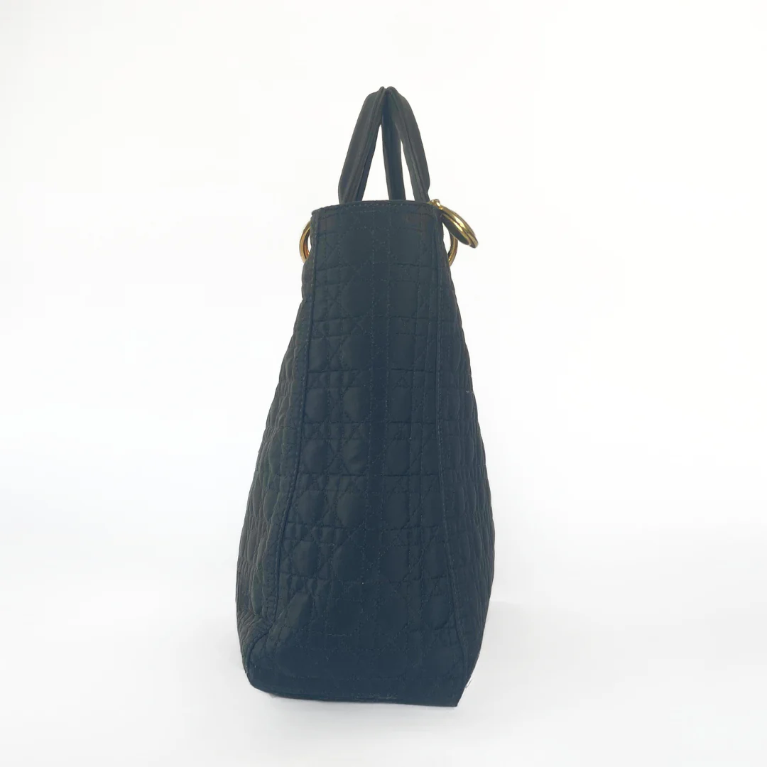 Dior Dior Lady Dior GM Cannage Microfiber - Handbags - Etoile Luxury Vintage