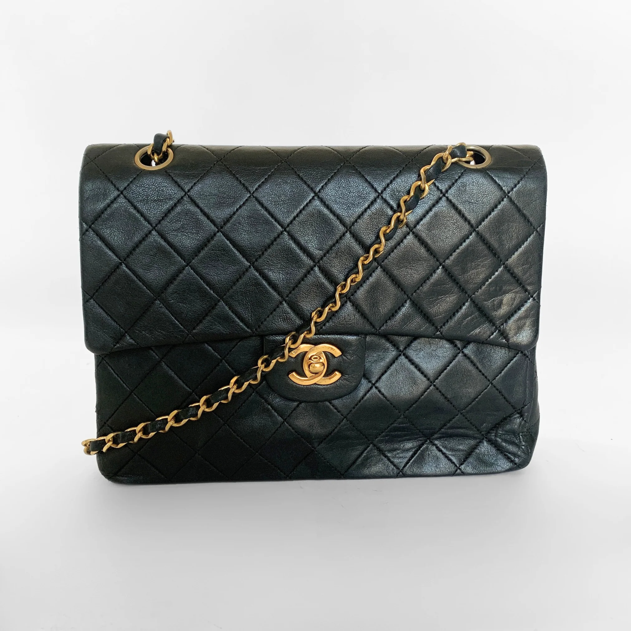Chanel Chanel Classic Flap Bag Medium Tall Lambskin Leather - Shoulder bags - Etoile Luxury Vintage