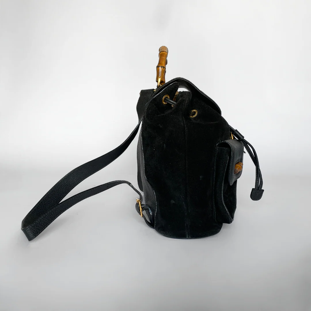 Gucci Gucci Bamboo Backpack Large Suede Leather - Backpacks - Etoile Luxury Vintage