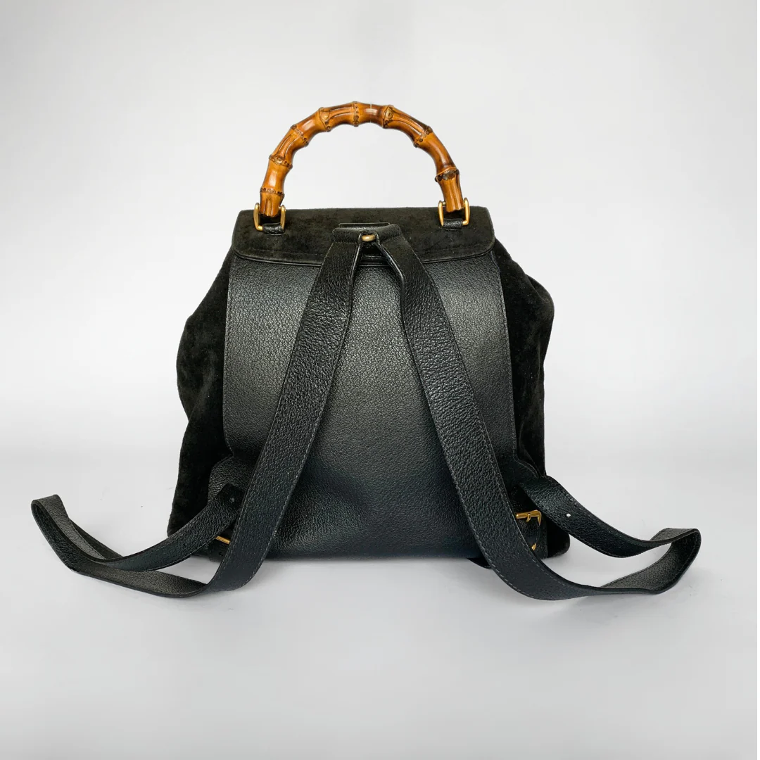Gucci Gucci Bamboo Backpack Large Suede Leather - Backpacks - Etoile Luxury Vintage