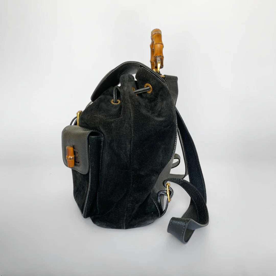 Gucci Gucci Bamboo Backpack Large Suede Leather - Backpacks - Etoile Luxury Vintage