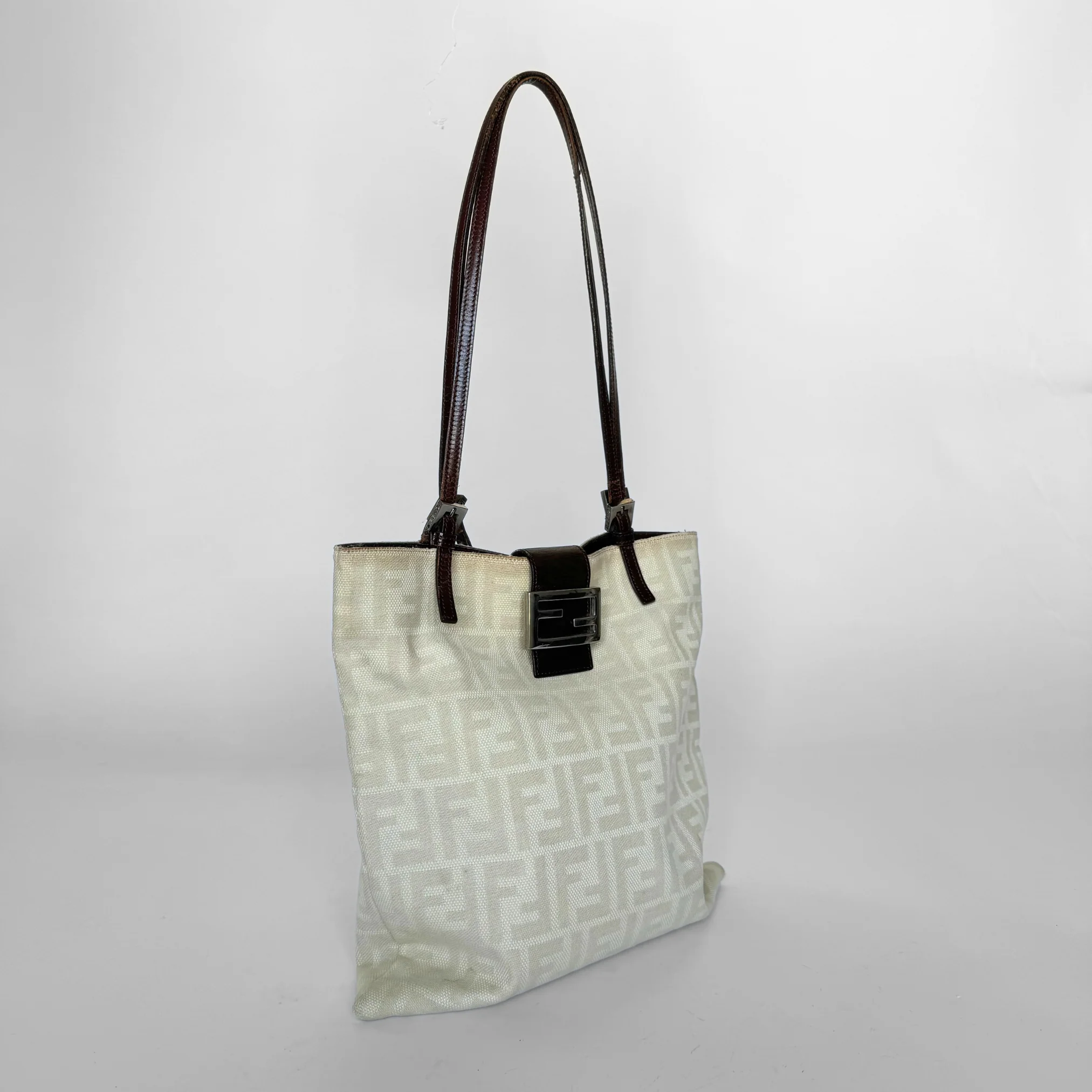 Fendi Fendi Zucca Beige Cloth - Shoulder bags - Etoile Luxury Vintage
