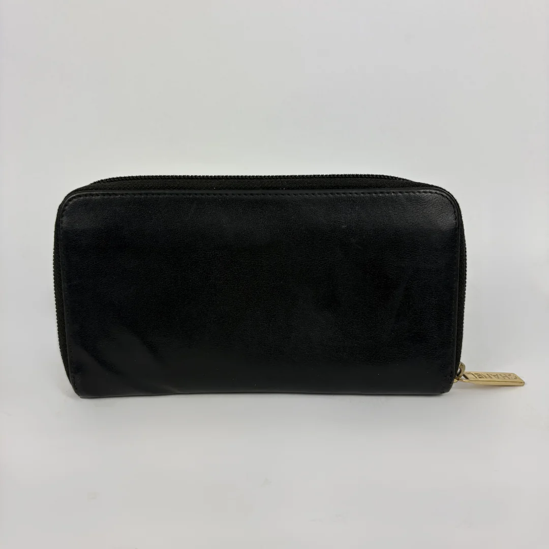 Black Chanel Wallet on white background