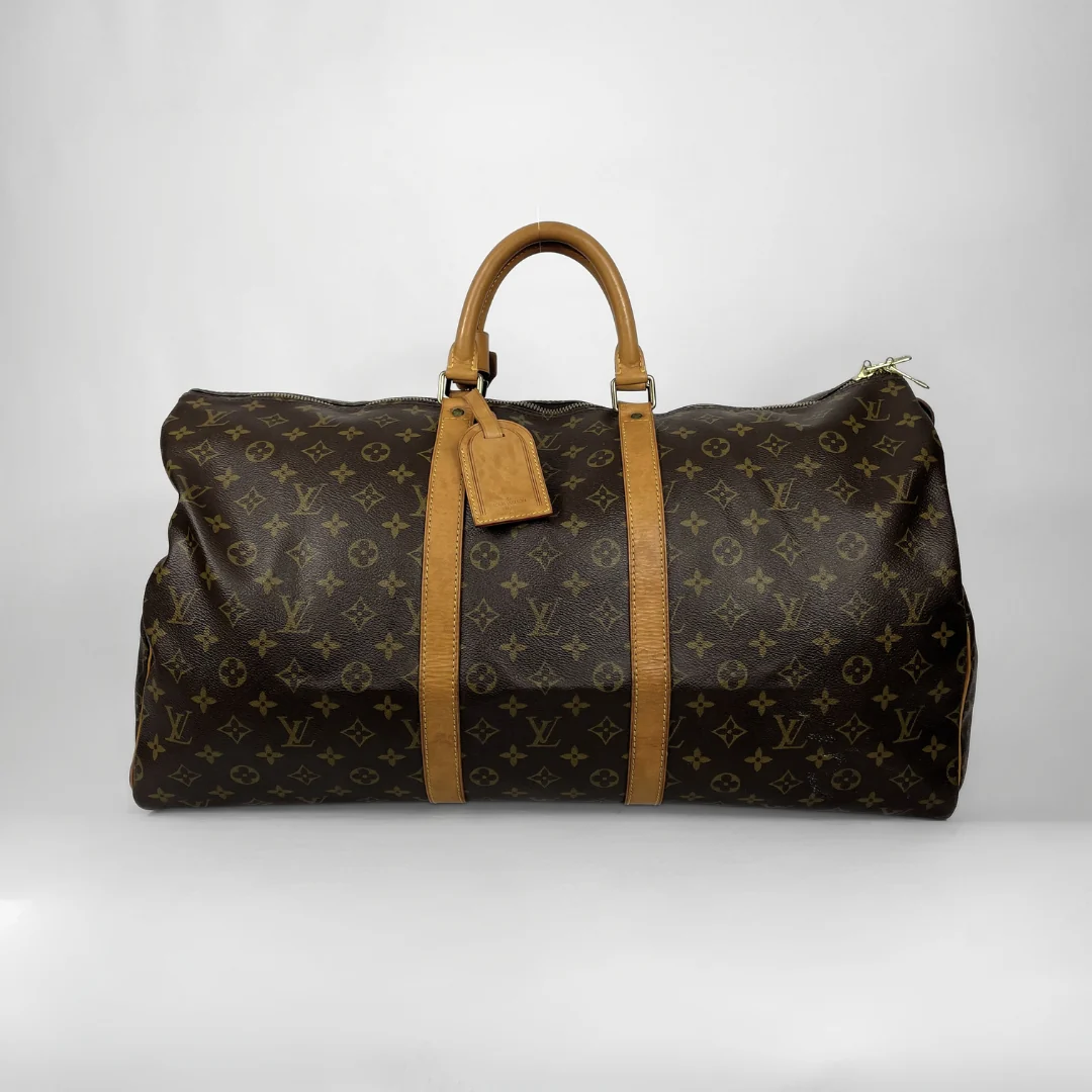 Louis Vuitton Keepall 55 on a white background