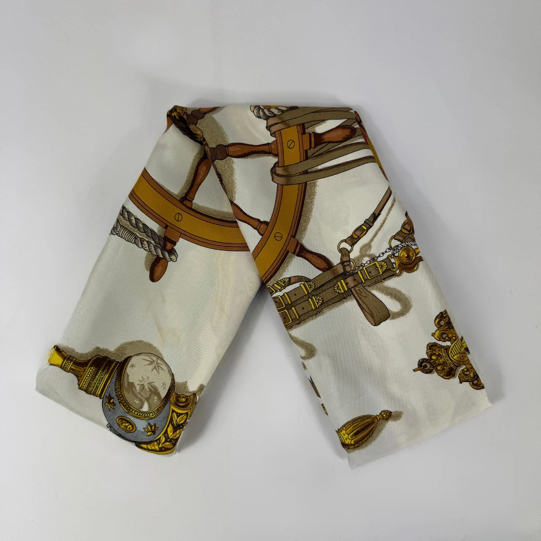 Hermes scarf on white background